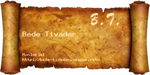 Bede Tivadar névjegykártya